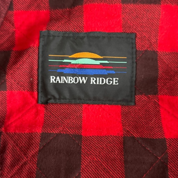 Vintage Red Rainbow Ridge Red Black Plaid Rain Coat Size Small - Picture 4 of 12